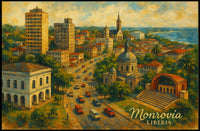 Monrovia Cityscape Vibrant Wanderlust Photography Poster