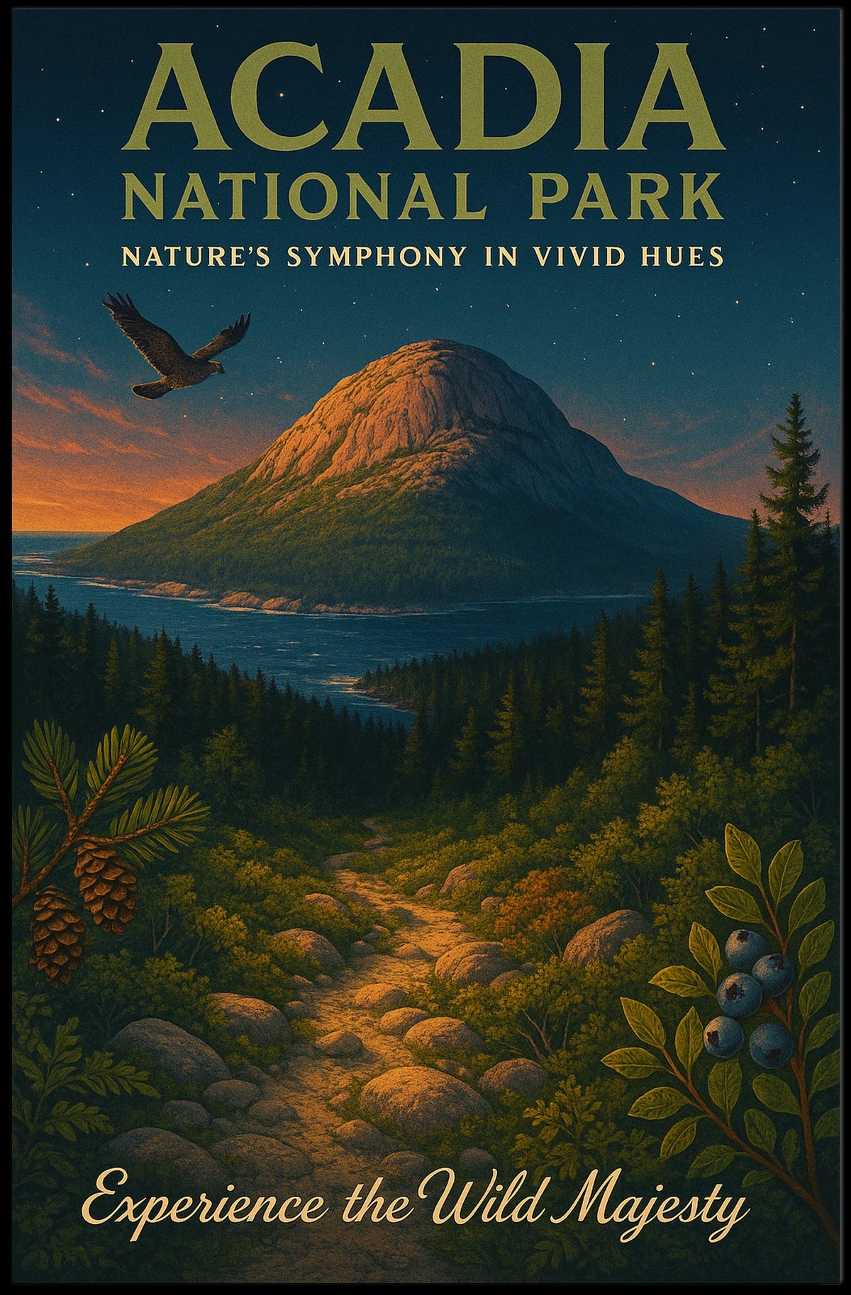 Acadia National Park Landscape Adventure Nature Poster