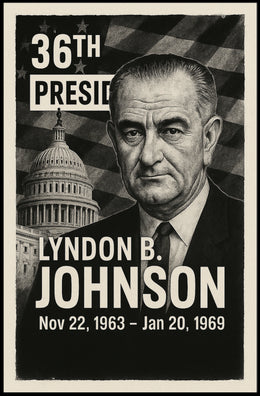 Lyndon B. Johnson 36th President of the United States Digital Montaje Poster
