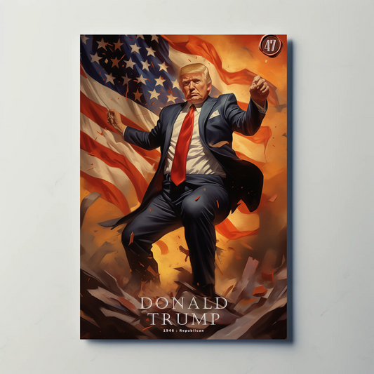 47th President Donald Trump Heroic Pose