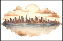 Dreamy Cityscape Reflection Poster