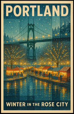Portland Winter In The Rose City Poster