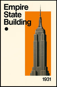 Empire State Building Art Deco Travel Poster