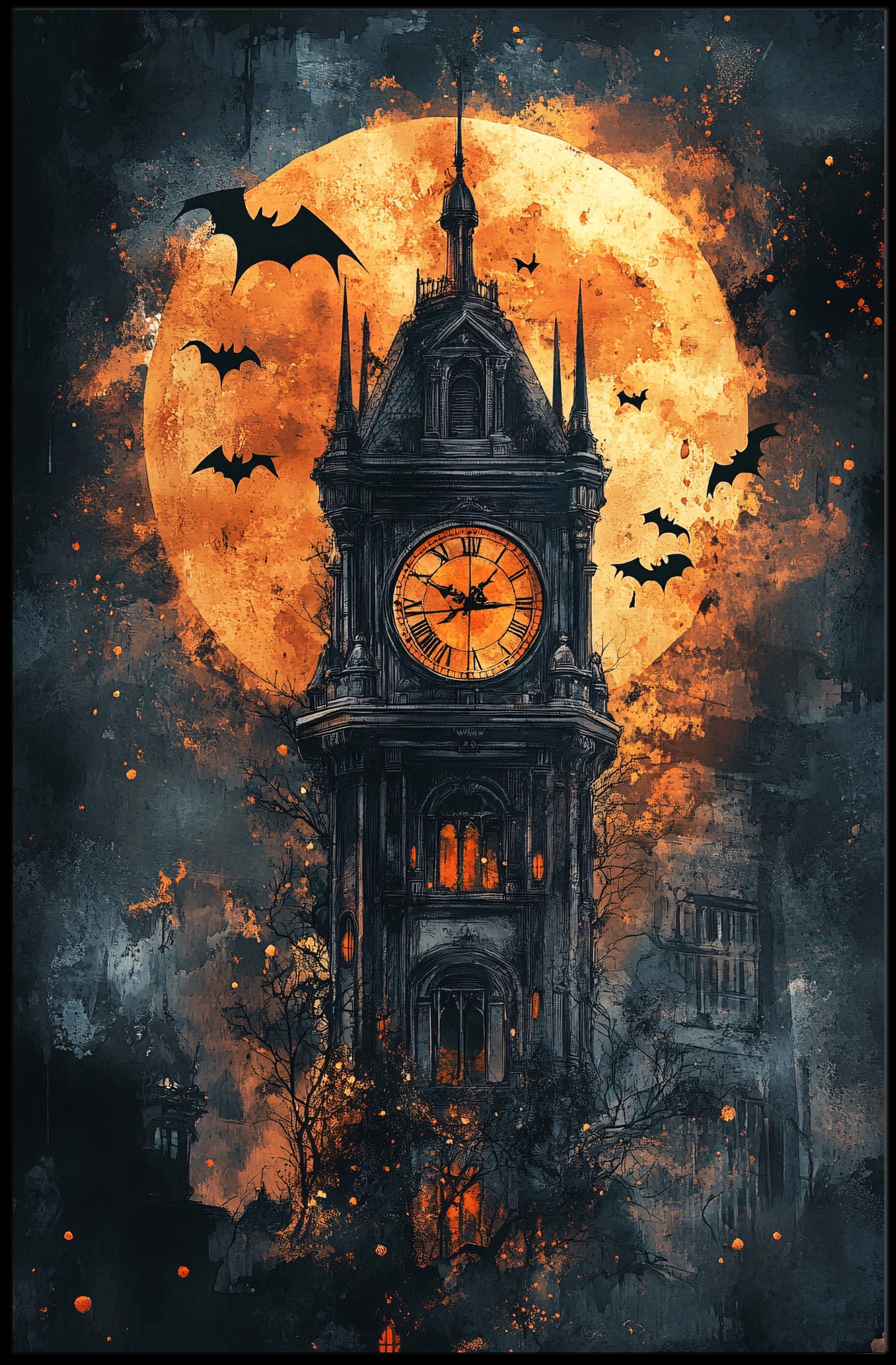Haunted Clock Tower Poster