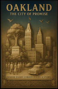 Oakland City of Promise Vintage Poster PosterGoat