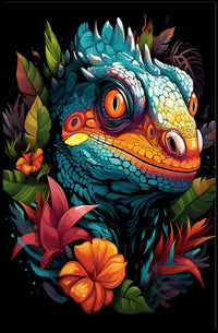 Vibrant Reptile Art Poster