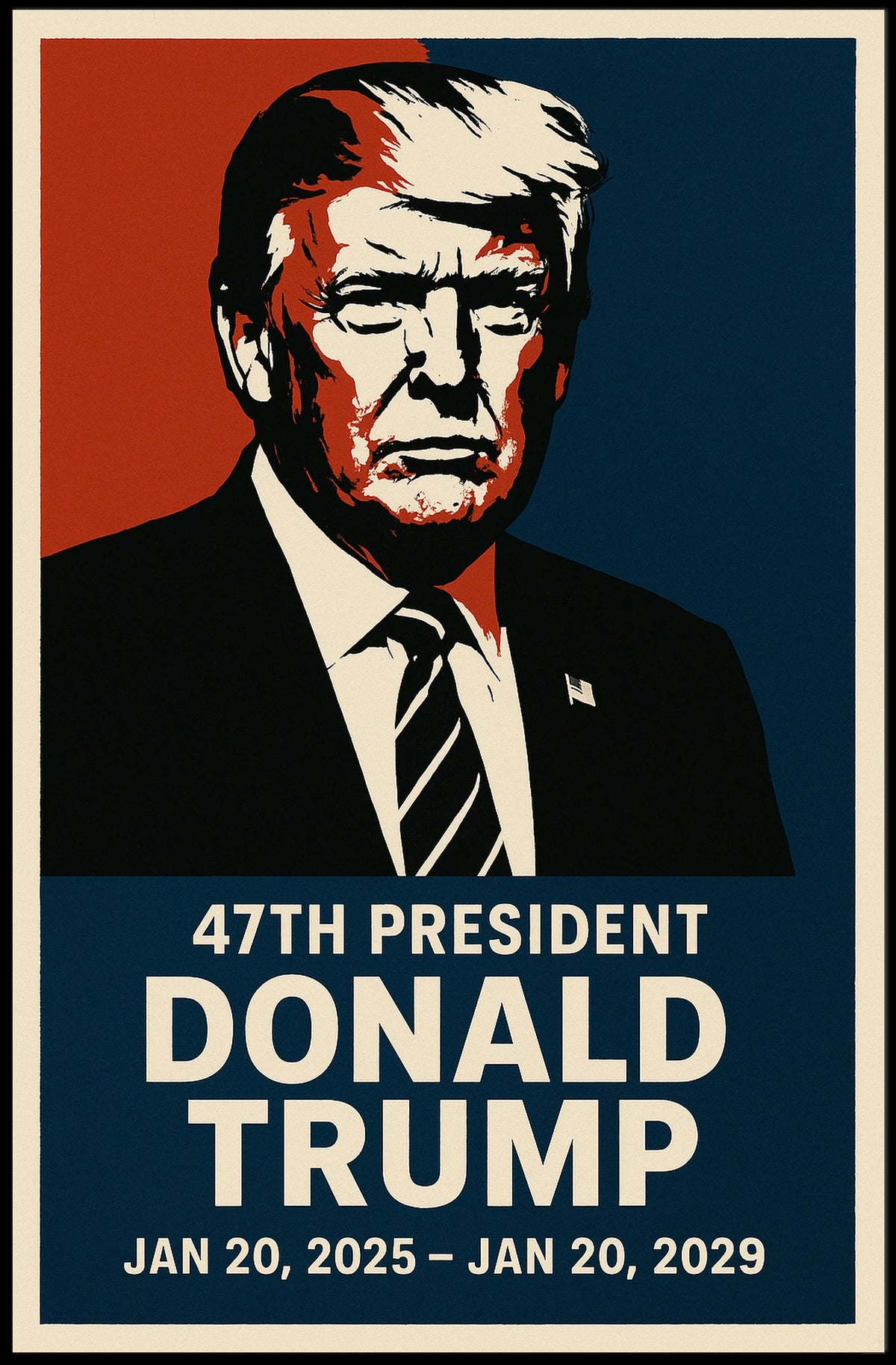 Donald Trump Patriotic Resolute Visionary Cinematic Poster