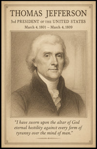 Thomas Jefferson 3rd President Sketch Poster Art Print Decor PosterGoat