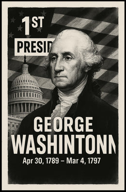 George Washington 1st President of the United States Digital Montaje Poster