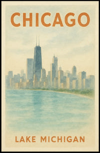 Chicago Skyline and Lake Michigan Poster