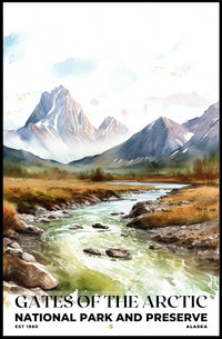 Gates of the Arctic Watercolor Wall Art Poster