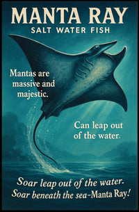 Majestic Manta Ray Poster