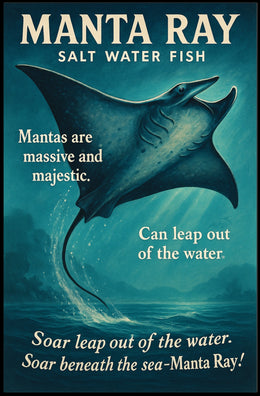Majestic Manta Ray Poster