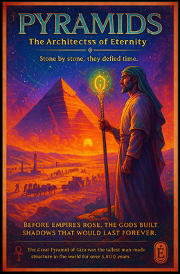 Pyramids of Giza Mystical Vintage Cultural or Heritage Poster