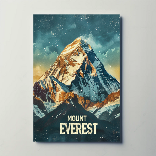 Mount Everest Himalayan Peak Snowfall Travel Poster