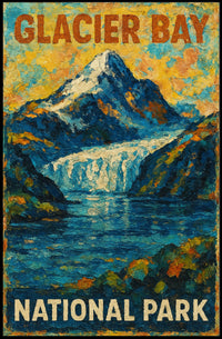 Glacier Bay National Park Scenic Vintage Wanderlust Poster