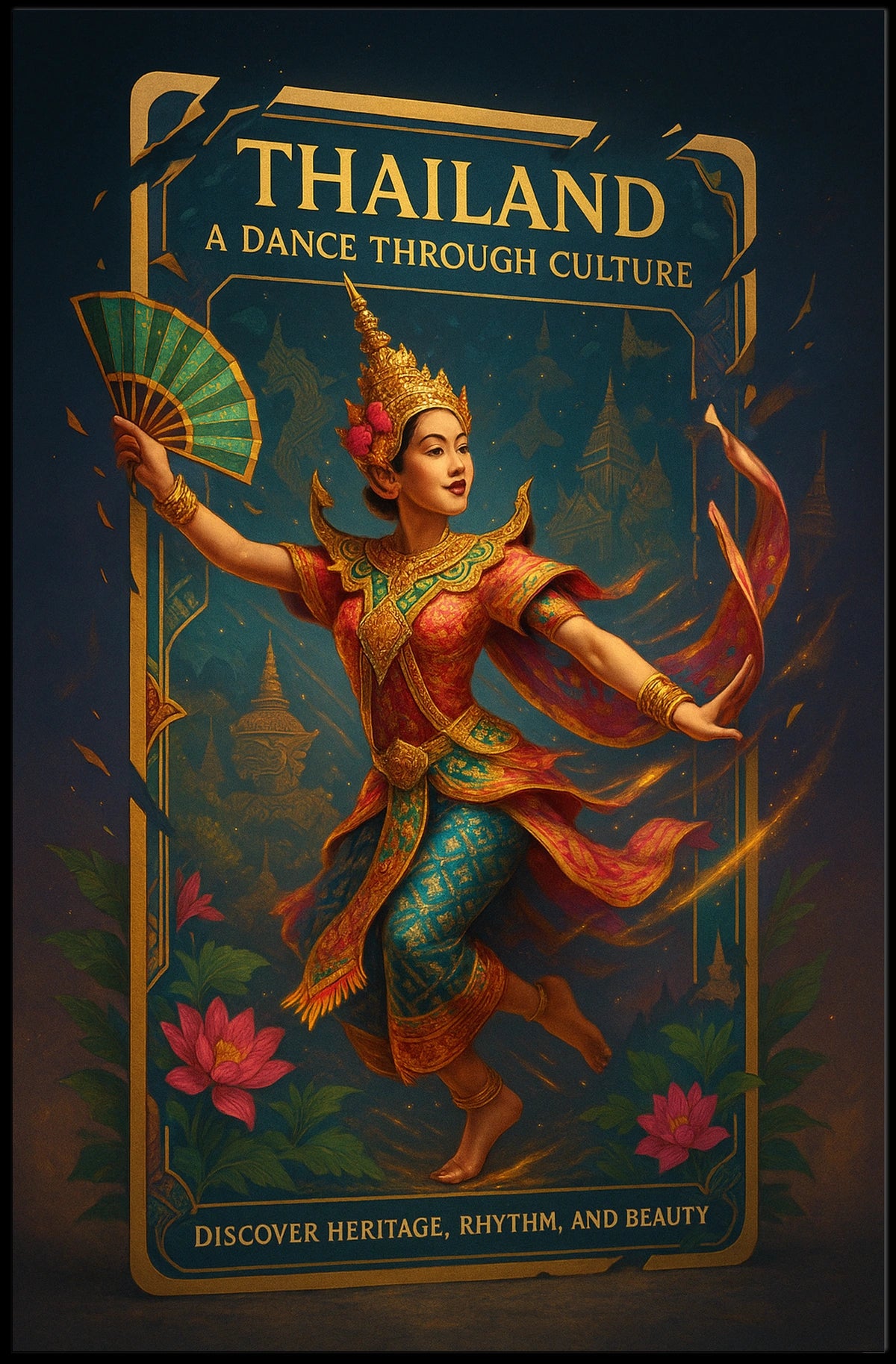 Thailand's Traditional Dancers Celebrate Rich Cultural Heritage Poster