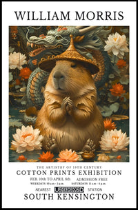 William Morris Surreal Capybara Art Fantasy or Mythology Poster