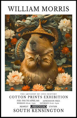 William Morris Surreal Capybara Art Fantasy or Mythology Poster