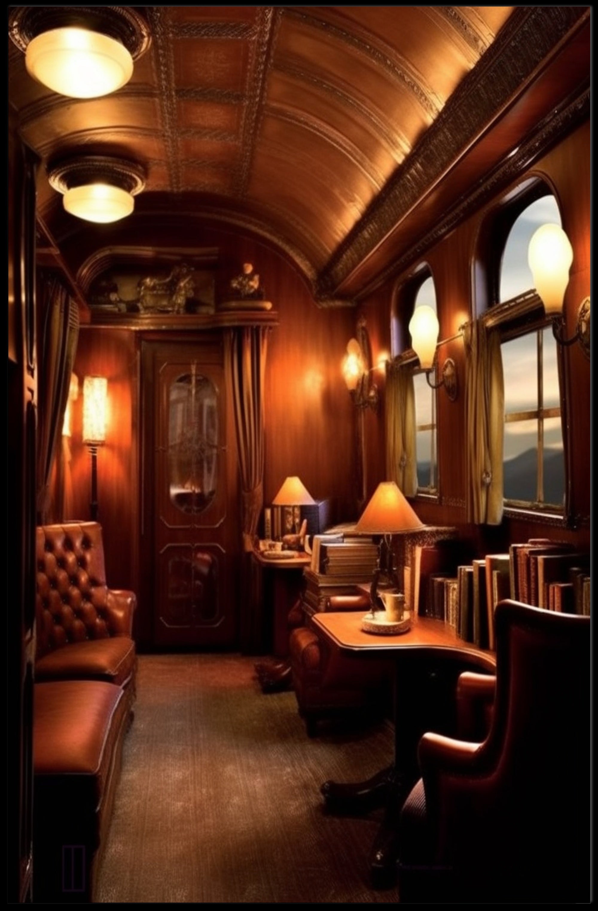 Luxurious Train Car Interior Poster