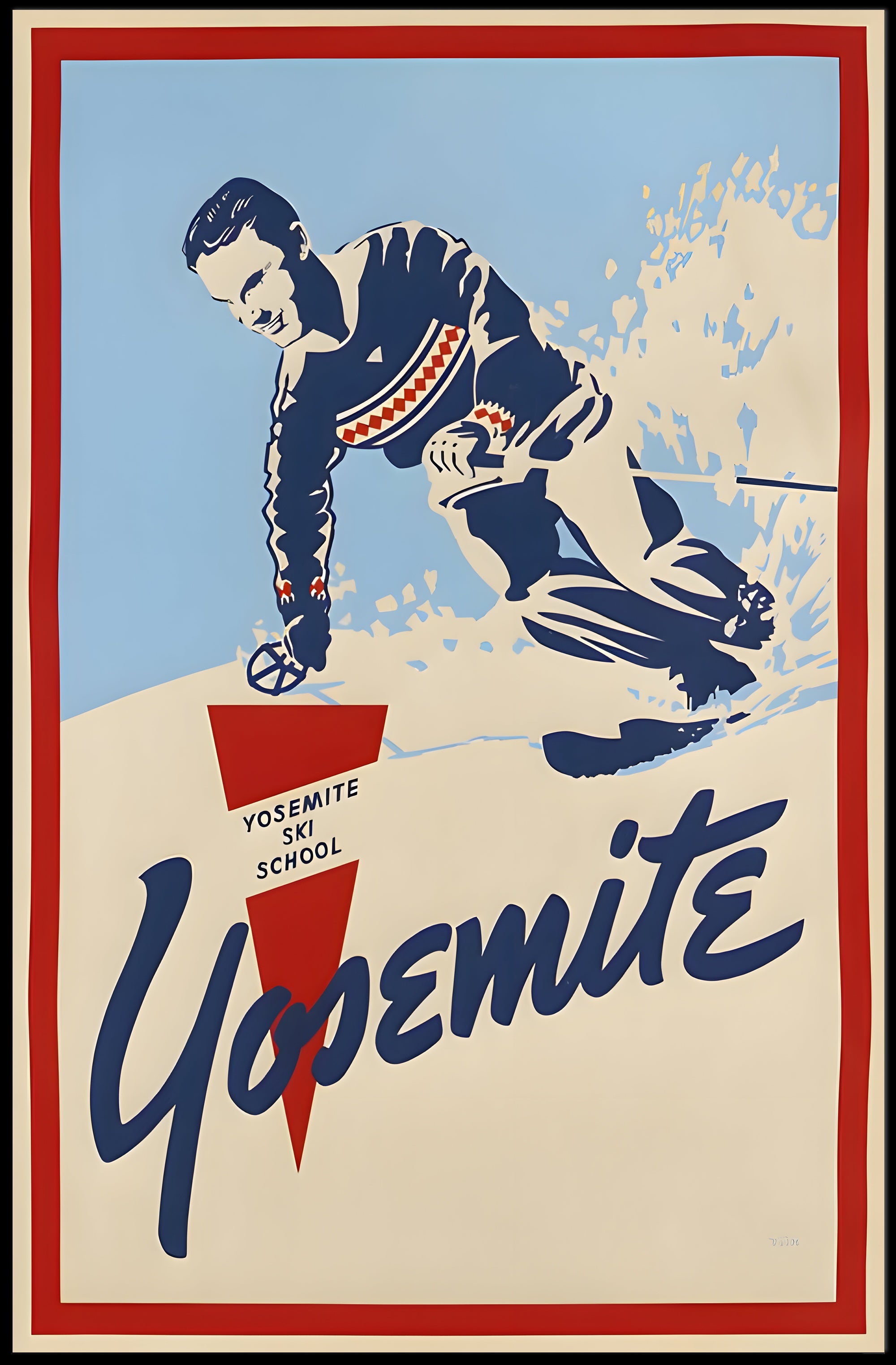 Yosemite Ski School Vintage-Style Sports Poster PosterGoat