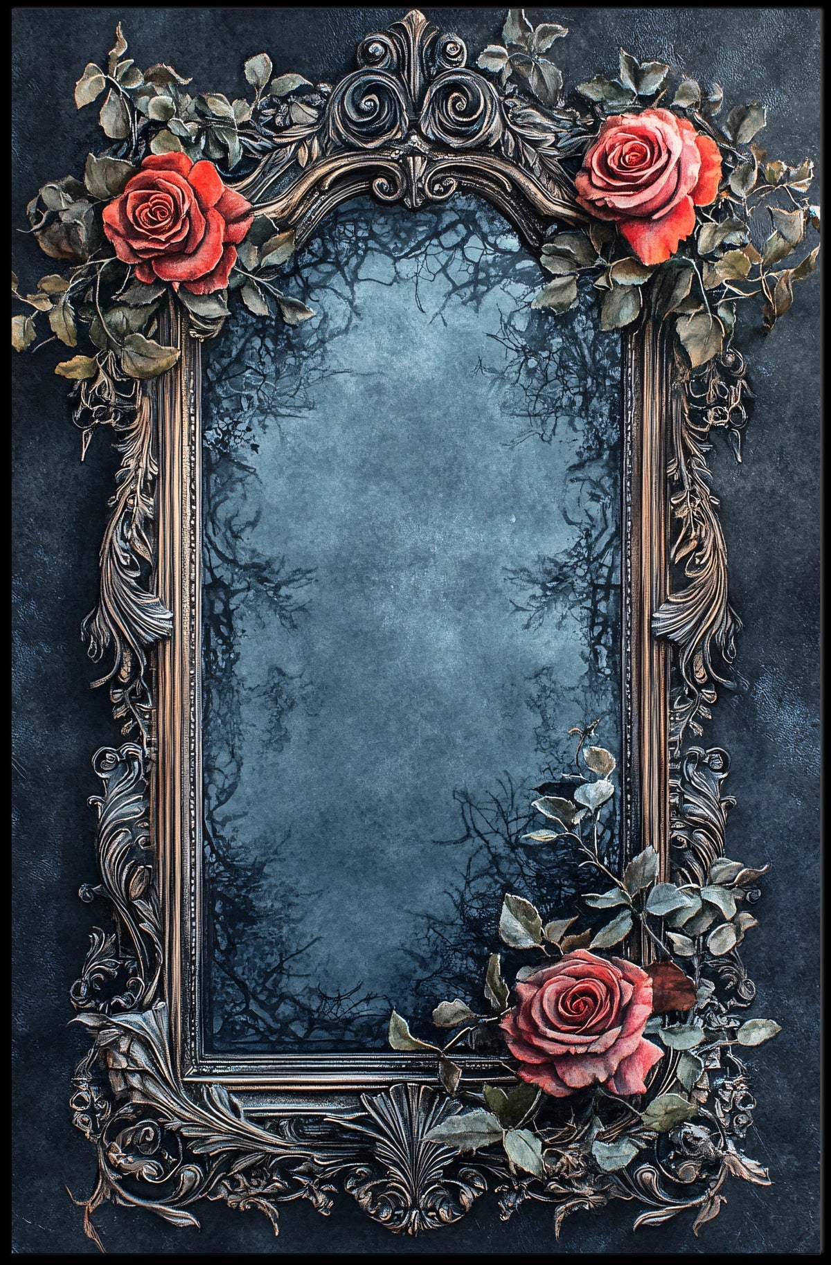 Ornate Botanical Frame Art: A Heritage Poster
