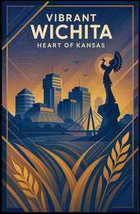 Vibrant Wichita Modern Cityscape: Urban or Cityscape Poster PosterGoat