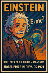 Albert Einstein Relativity Vintage Science Inspiring Intellectual Home Wall Art Poster