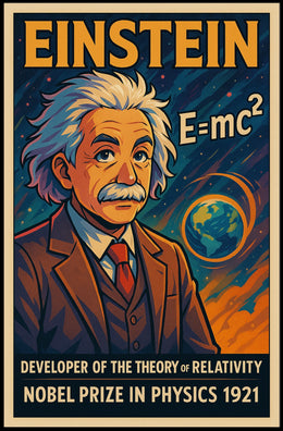 Albert Einstein Relativity Vintage Science Inspiring Intellectual Home Wall Art Poster