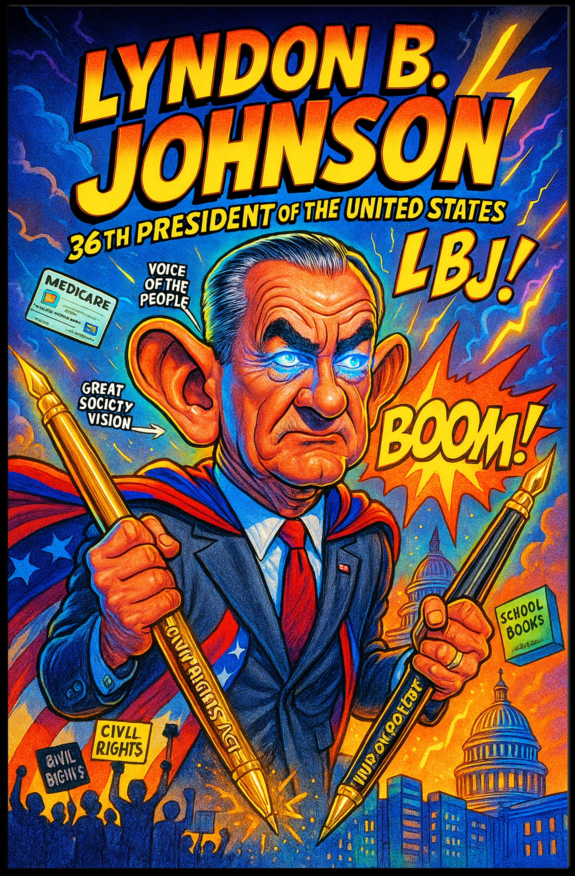 Lyndon B. Johnson 36th President Poster PosterGoat