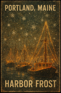 Portland, Maine Harbor Frost Poster
