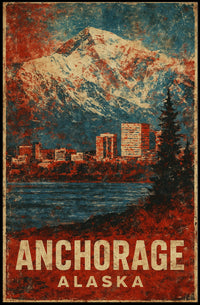 Anchorage Alaska Scenic Wanderlust Photo Realism Poster