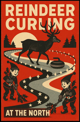 Reindeer Curling Extravaganza Poster