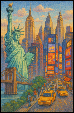 New York City Urban Energy Art Poster Modern Wall Art