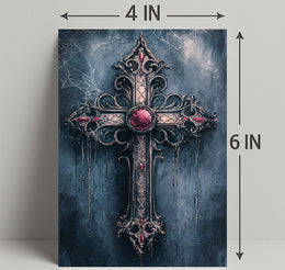 Gothic Cross With Jewels Poster