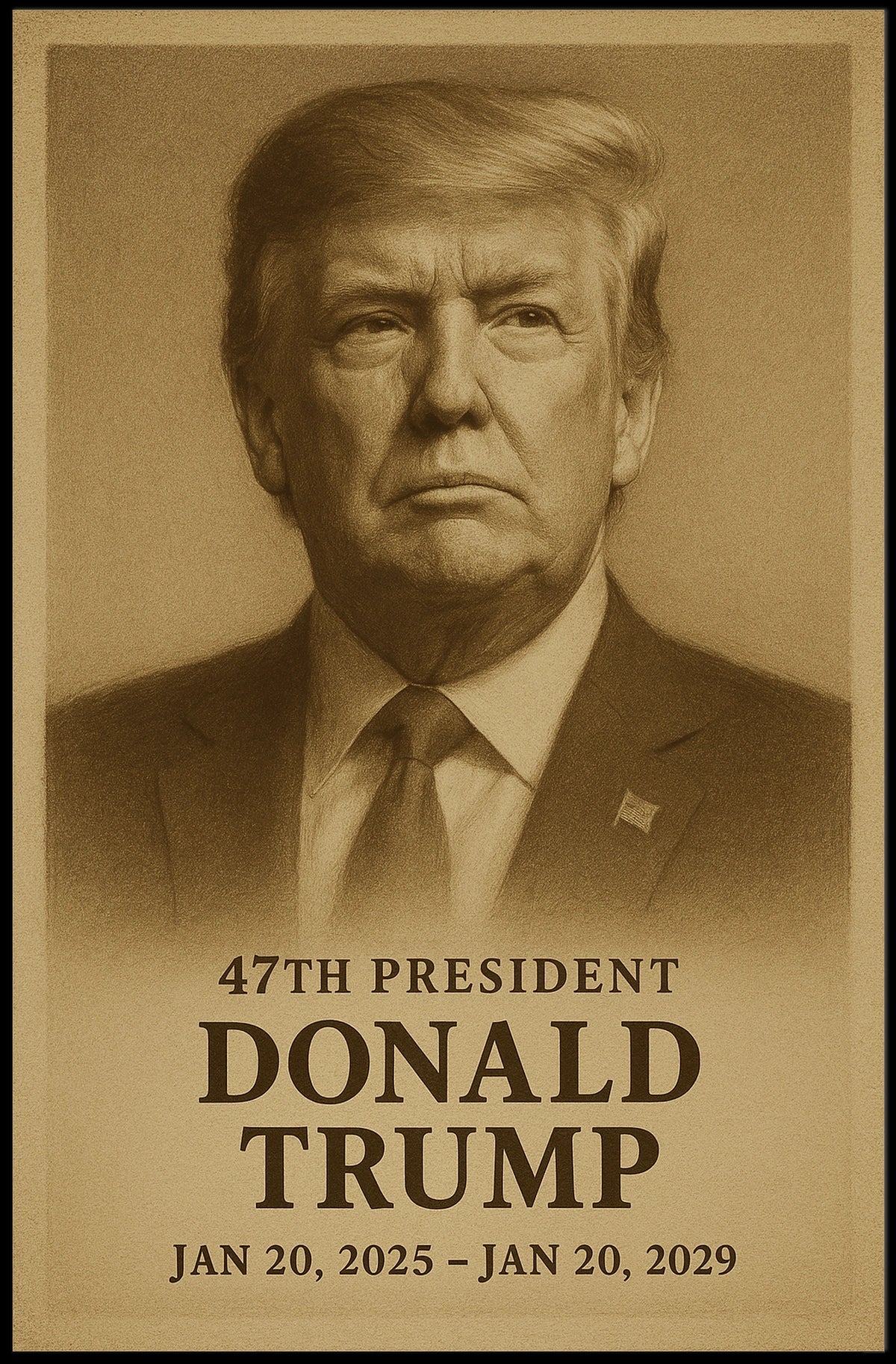 Donald Trump 47Th President Cinematic Realism Patriot Collectors Stunning Portrait Poster