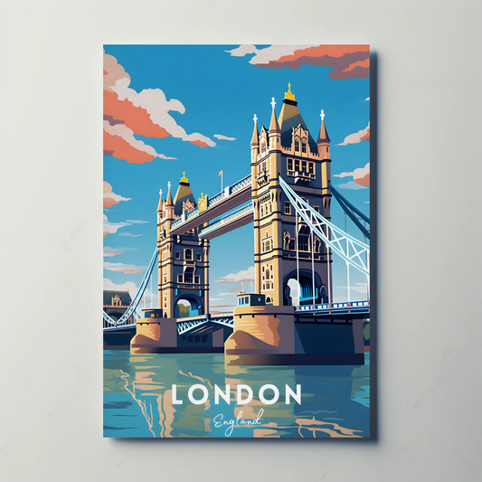 London England Tower Bridge River Thames City Travel Poster