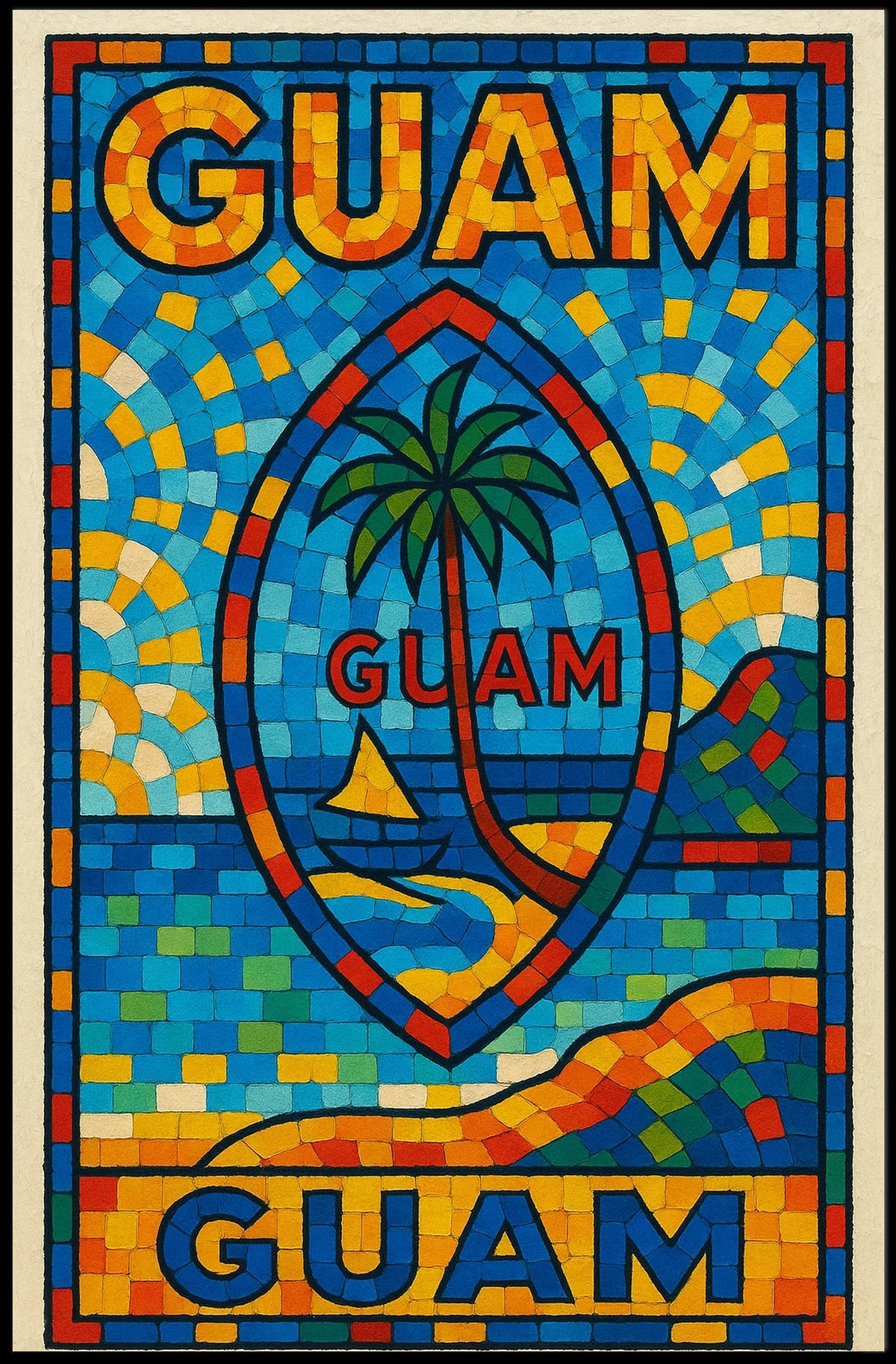 Vibrant Guam Mosaic Poster