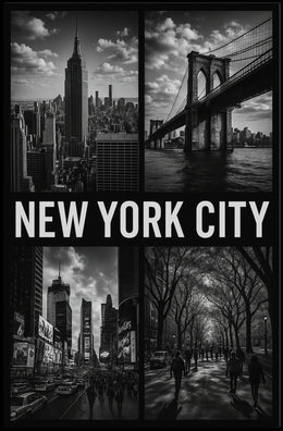 New York City Architecture Poster Vintage Wall Art