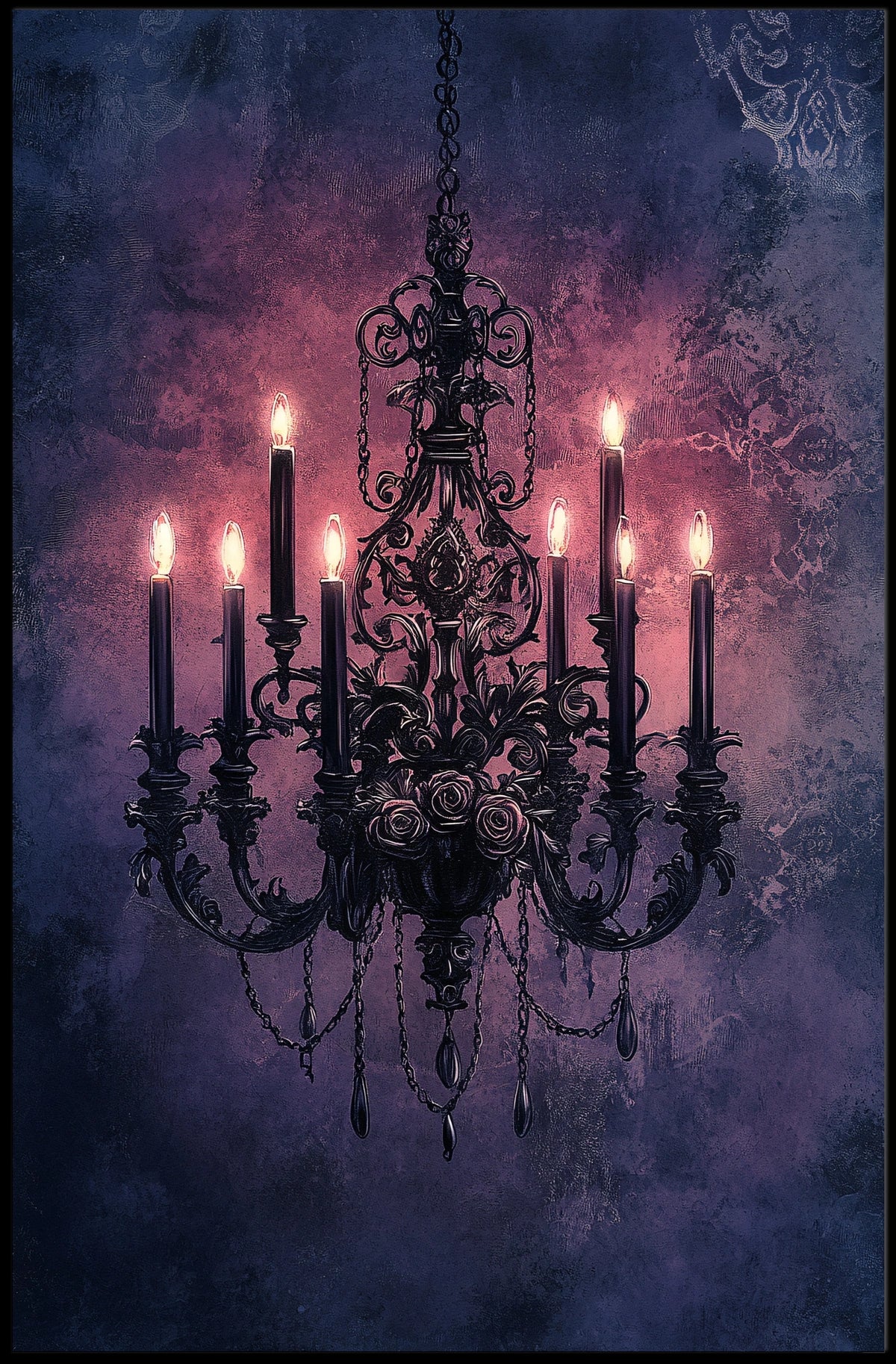 Intricate Chandelier Design Vintage Style Heritage Poster