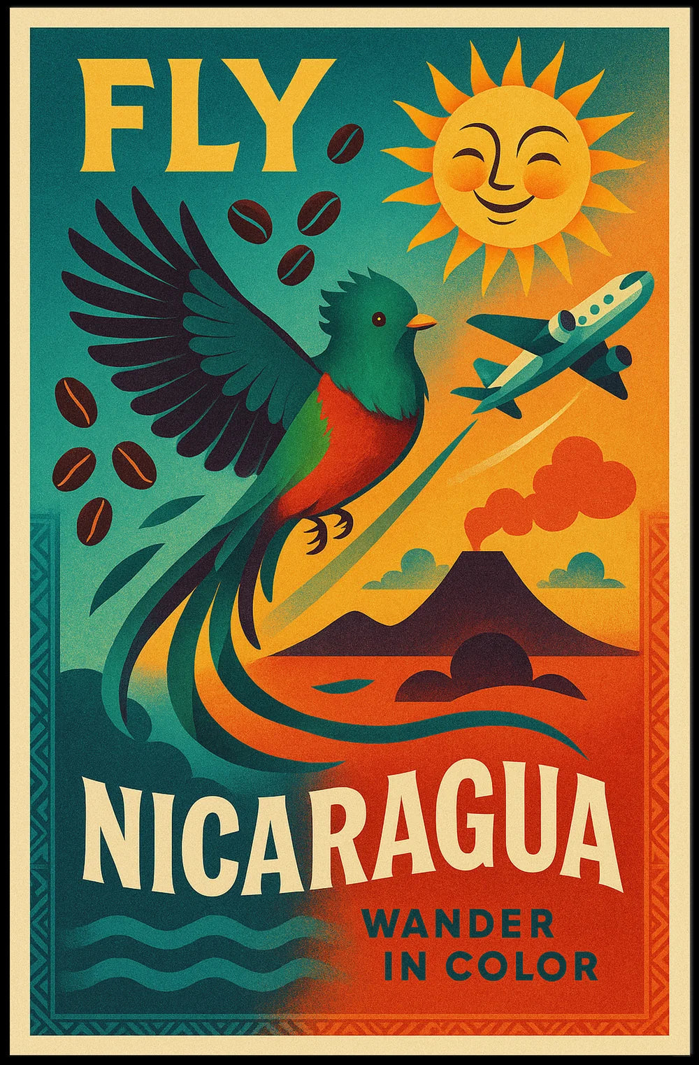 Discover Nicaragua's Vibrant Beauty Quetzal Travel Poster PosterGoat