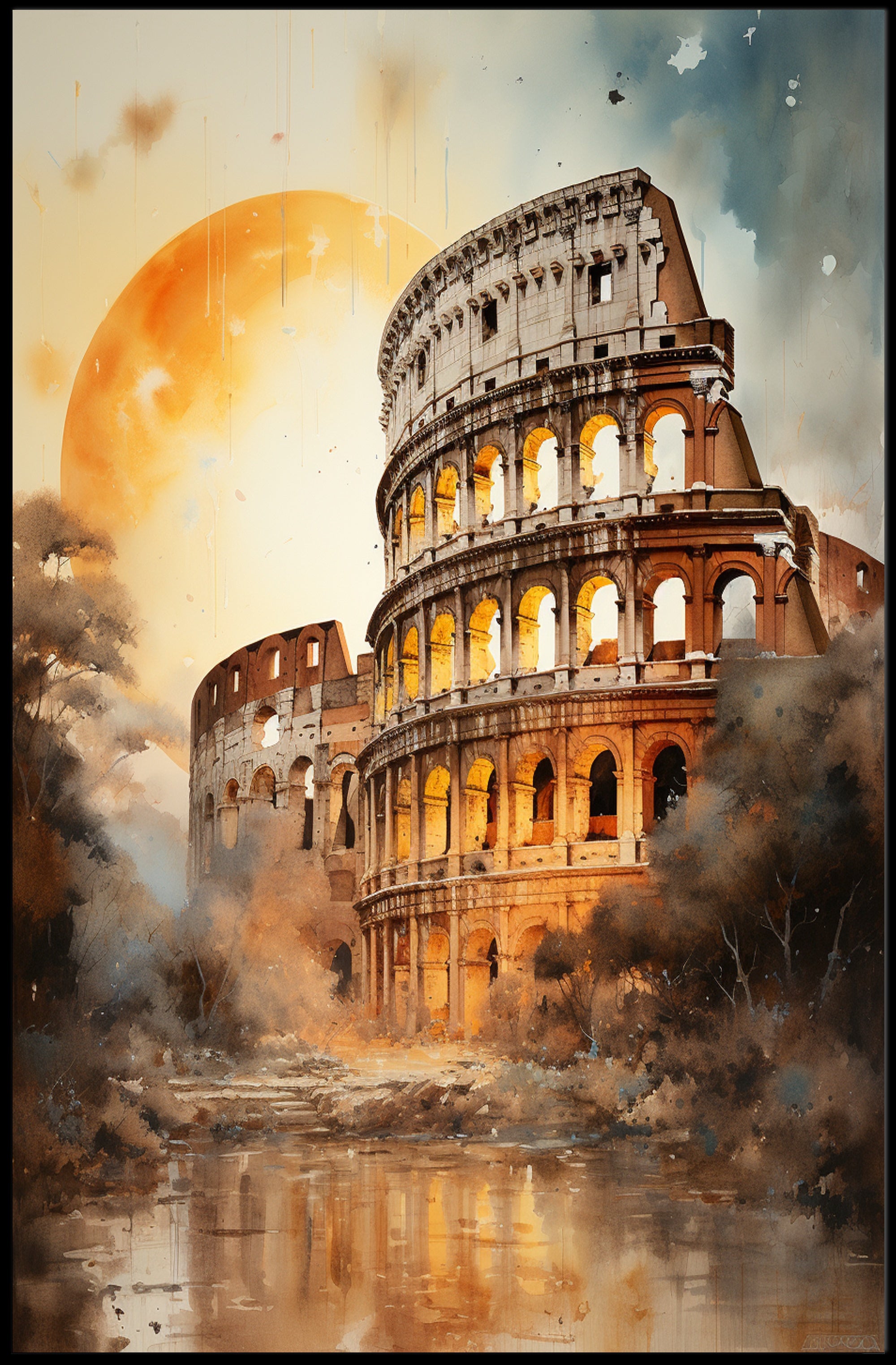 Colosseum At Dusk Poster