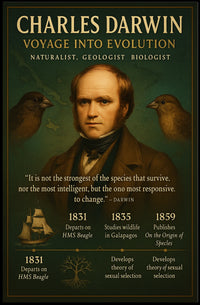 Charles Darwin Voyage into Evolution Poster