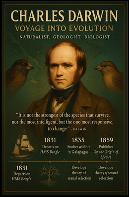 Charles Darwin Voyage into Evolution Poster