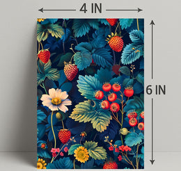 Botanical Strawberry Art Print: Abstract or Artistic Poster