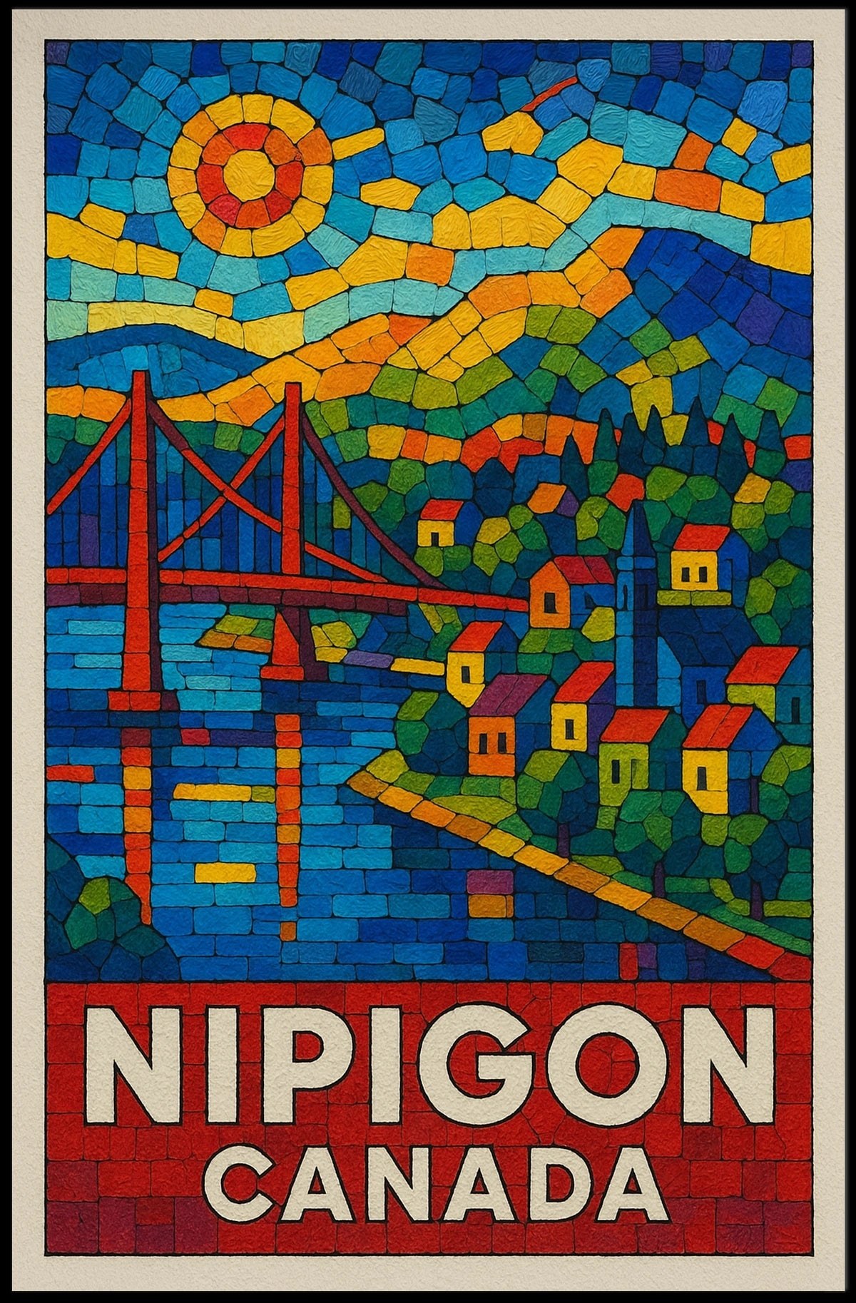 Nipigon Canada Vibrant Mosaic Poster