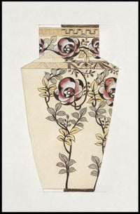 Floral Vase with Geometric Accent Poster