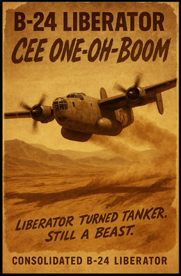 B-24 Liberator Vintage Art WWII Poster