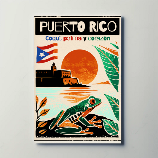 Vintage Poster Puerto Rico Coqui