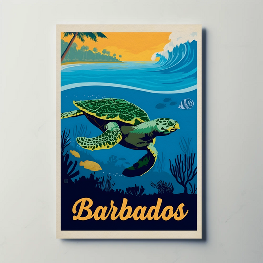 Barbados Vintage Travel Poster